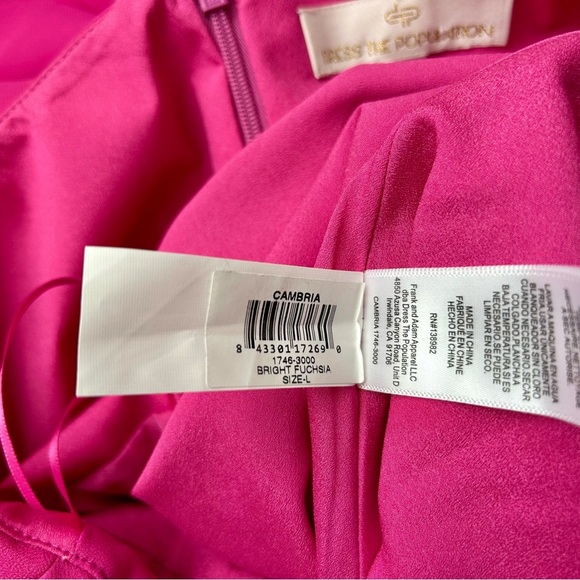 Dress the Population Cambria Pink Tie Bodice Gown  Knot Front Maxi Dress L NWT - Picture 15 of 16